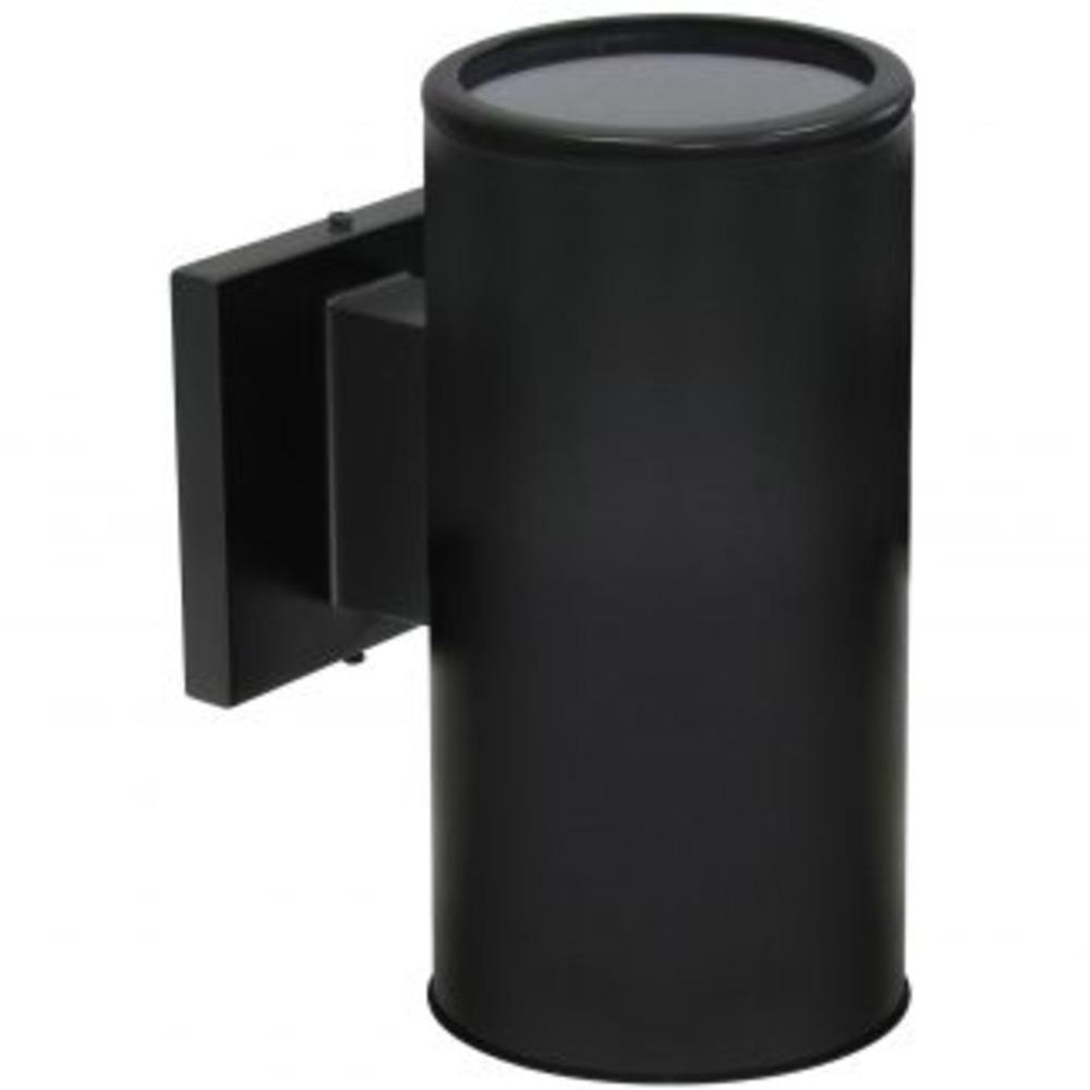 Avista Cylinder Outdoor Wall Sconce Black -Round 9"