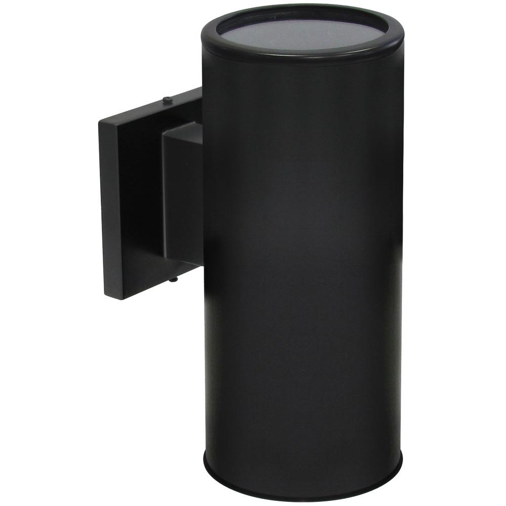 Avista Cylinder Outdoor Wall Sconce Black -Round 10"