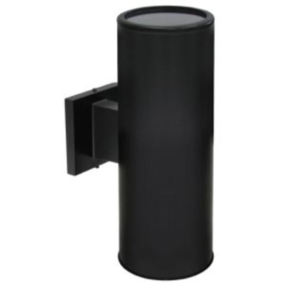 Avista Cylinder Outdoor Wall Sconce Black -Round 14"
