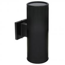 Avista Lighting Inc A1103R-BK - Avista Cylinder Outdoor Wall Sconce Black -Round 14"