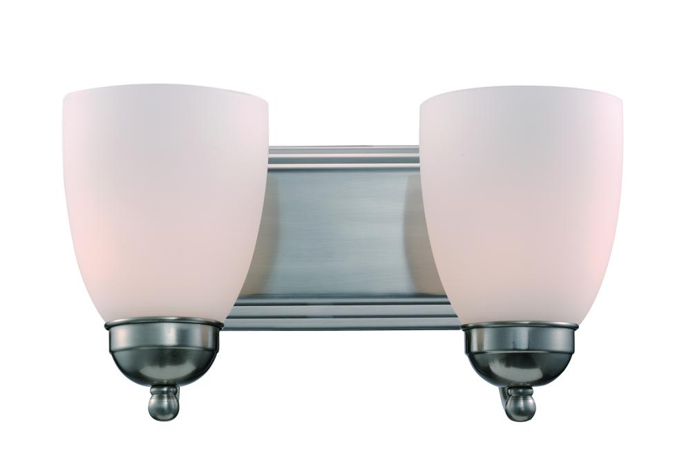 Clayton Reversible Mount, 2-Light Armed Vanity Wall Light, with Glass Bell Shades