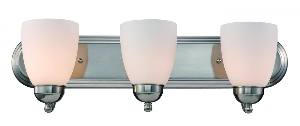 Clayton Reversible Mount, 3-Light Armed Vanity Wall Light, with Glass Bell Shades
