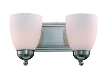 Trans Globe 3502-1 BN - Clayton Reversible Mount, 2-Light Armed Vanity Wall Light, with Glass Bell Shades