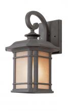 Trans Globe 5820 BK - San Miguel Collection, Craftsman Style, Armed Wall Lantern with Tea Stain Glass Windows