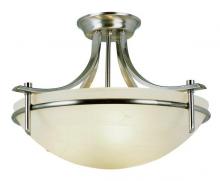 Trans Globe 8172 BN - Vitalian Collection, Metal Trimmed Glass Bowl, Indoor Semi Flush Ceiling Light
