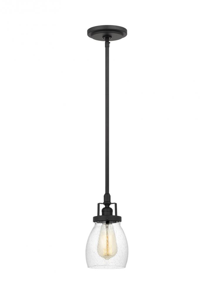 Belton transitional 1-light indoor dimmable ceiling hanging single pendant light in midnight black f