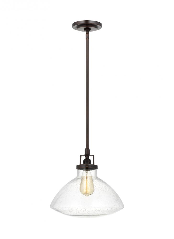 Belton transitional 1-light indoor dimmable ceiling hanging single pendant light in bronze finish wi