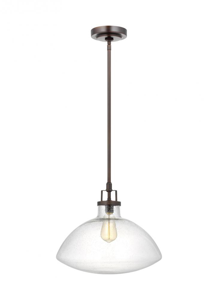 Belton transitional 1-light indoor dimmable ceiling hanging single pendant light in bronze finish wi