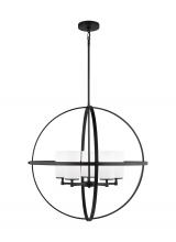 Generation Lighting 3124605-112 - Alturas indoor dimmable 5-light single tier chandelier in midnight black finish with spherical steel