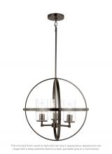 Generation Lighting 3124673-778 - Alturas indoor dimmable 3-light single tier chandelier in pewter bronze with spherical steel frame a