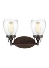 Generation Lighting 4414502-710 - Belton transitional 2-light indoor dimmable bath vanity wall sconce in bronze finish with clear seed