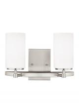 Generation Lighting 4424602EN3-962 - Alturas contemporary 2-light LED indoor dimmable bath vanity wall sconce in brushed nickel silver fi