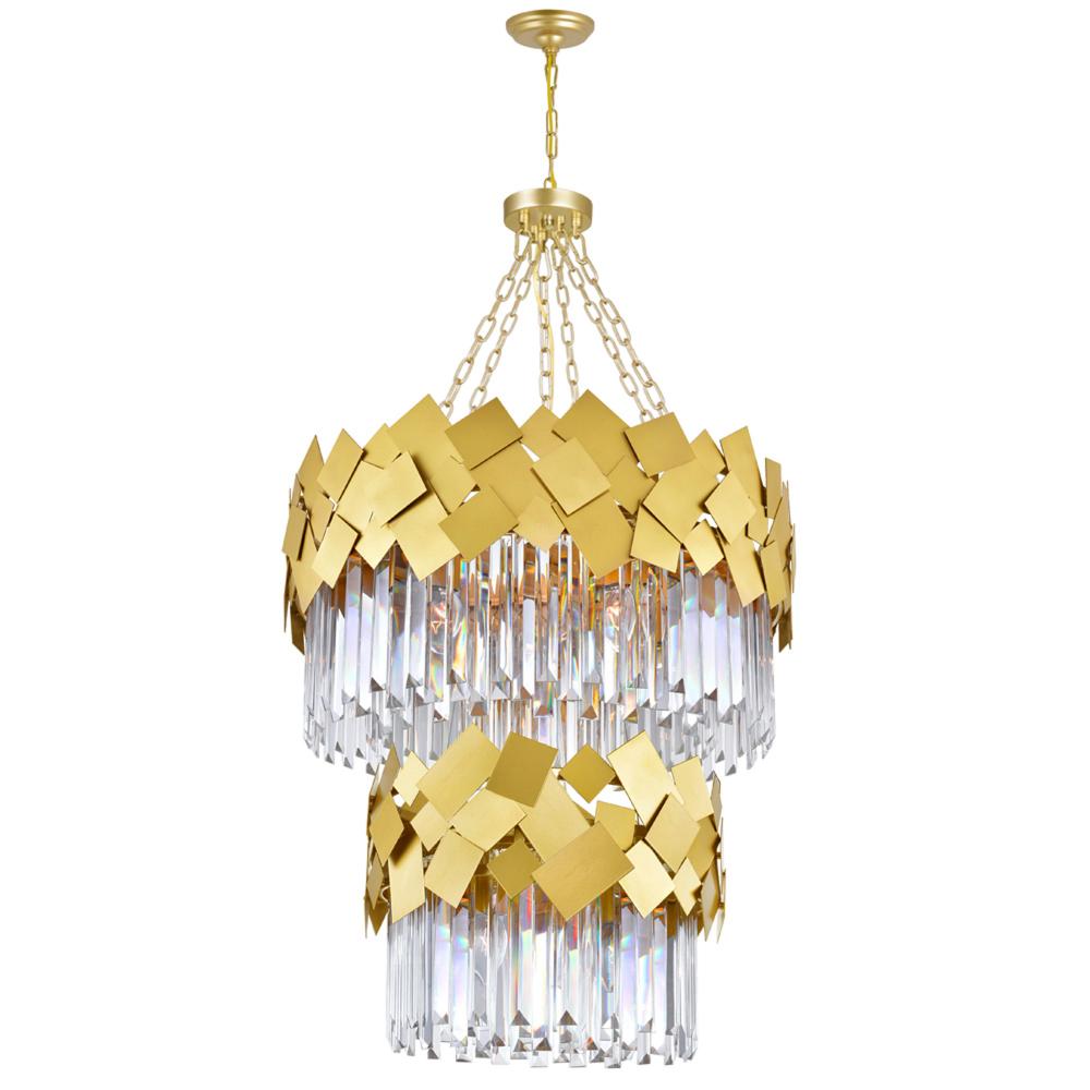 Panache 10 Light Down Chandelier With Medallion Gold Finish