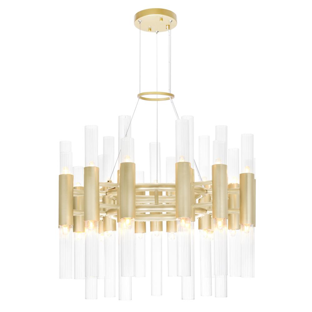 Orgue 42 Light Chandelier With Satin Gold Finish