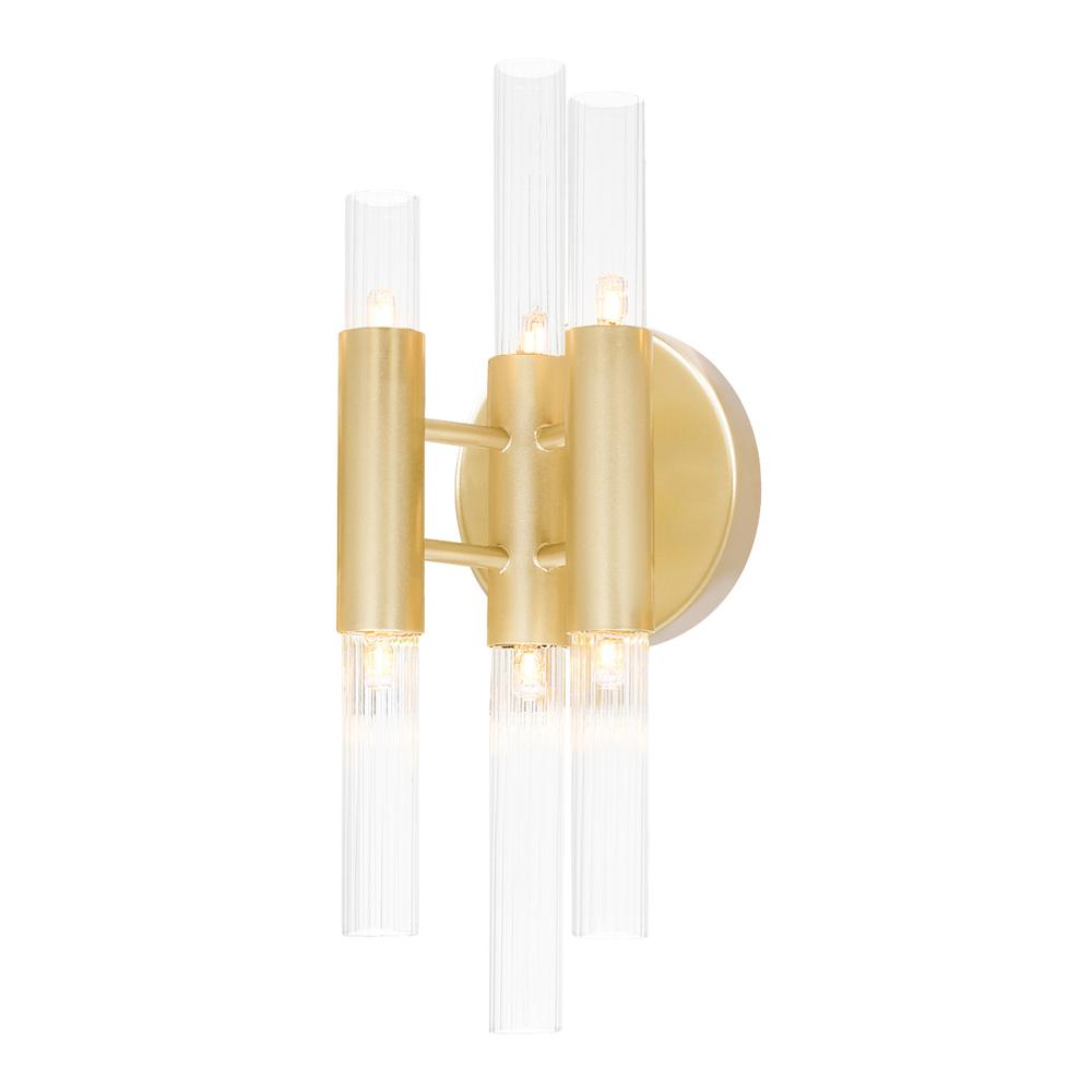 Orgue 6 Light Sconce With Satin Gold Finish