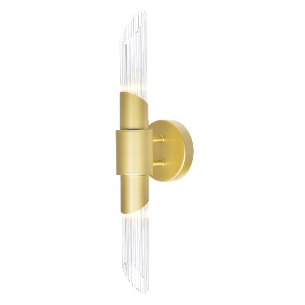 Croissant 2 Light Wall Sconce With Satin Gold Finish