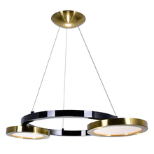 CWI Lighting 1215P29-2-625 - Deux Lunes LED Chandelier With Brass & Pearl Black Finish