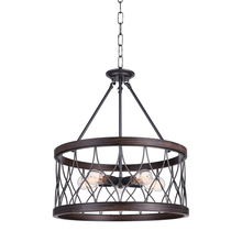 CWI Lighting 9966P23-5-242-A - Amazon 5 Light Drum Shade Chandelier With Gun Metal Finish