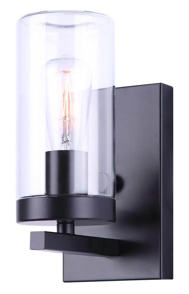 JORY, IOL537BK, MBK Color, 1 Lt Outdoor Down Light, Clear Glass, 60W Type A, 4.25" W x 9" H 