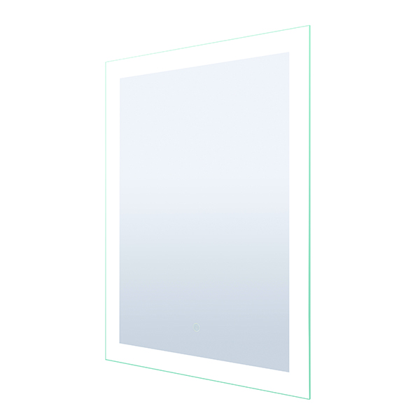 LED Sq. Mirror, 23.6" W x 31.5" H, On off Touch Button, 44W, 3000K, 80 CRI