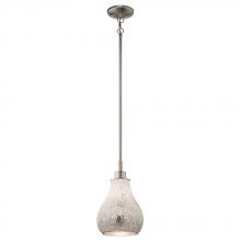 Kichler 65407 - Crystal Ball 12.75" 1 Light Mini Pendant with White Mosaic Glass in Brushed Nickel