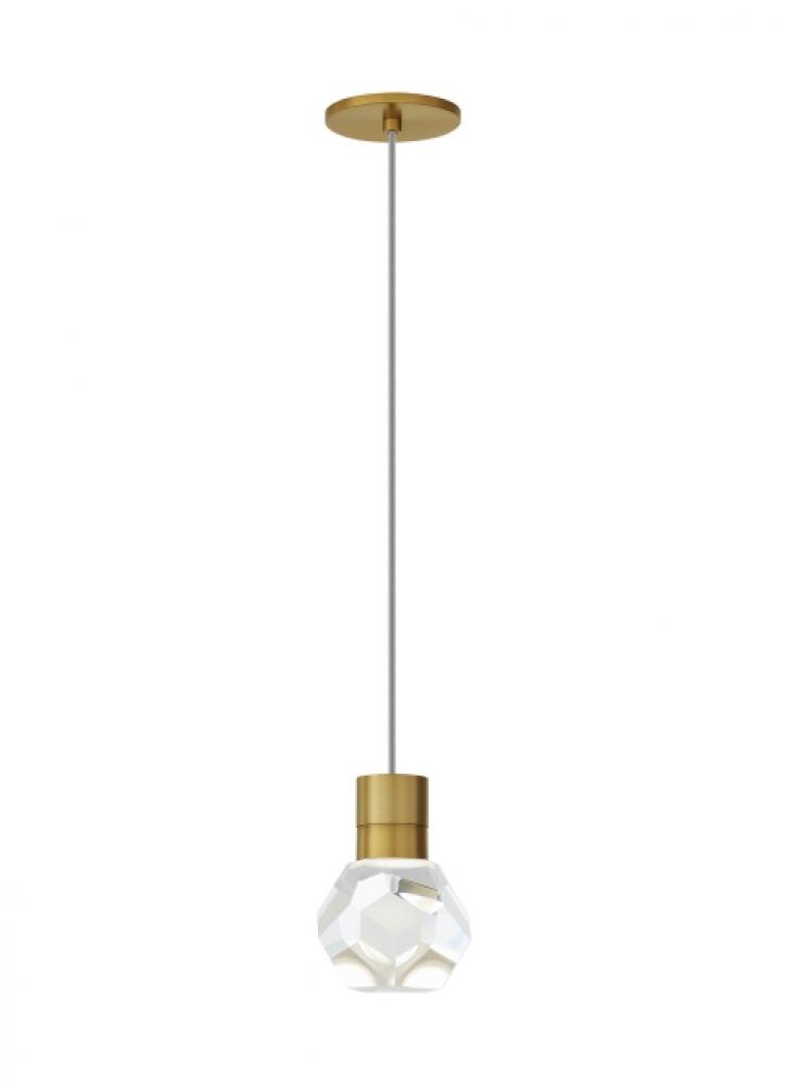 Modern Kira dimmable LED Ceiling Pendant Light in an Aged Brass/Gold Colored finish
