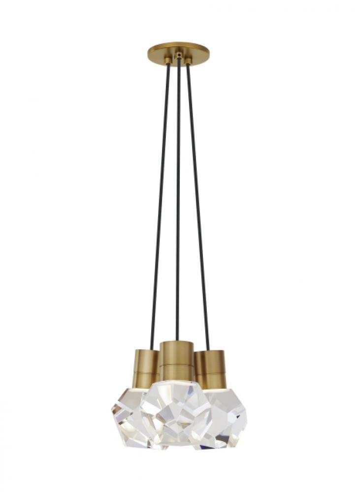 Modern Kira dimmable LED Ceiling Pendant Light in an Aged Brass/Gold Colored finish