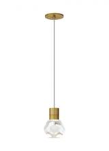 Visual Comfort & Co. Modern Collection 700TDKIRAP1YR-LEDWD - Modern Kira dimmable LED Ceiling Pendant Light in an Aged Brass/Gold Colored finish
