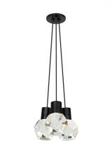 Visual Comfort & Co. Modern Collection 700TDKIRAP3BB-LED922 - Modern Kira dimmable LED Ceiling Pendant Light in a Black finish