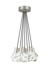Visual Comfort & Co. Modern Collection 700TDKIRAP7BS-LEDWD - Modern Kira dimmable LED Ceiling Pendant Light in a Satin Nickel/Silver Colored finish
