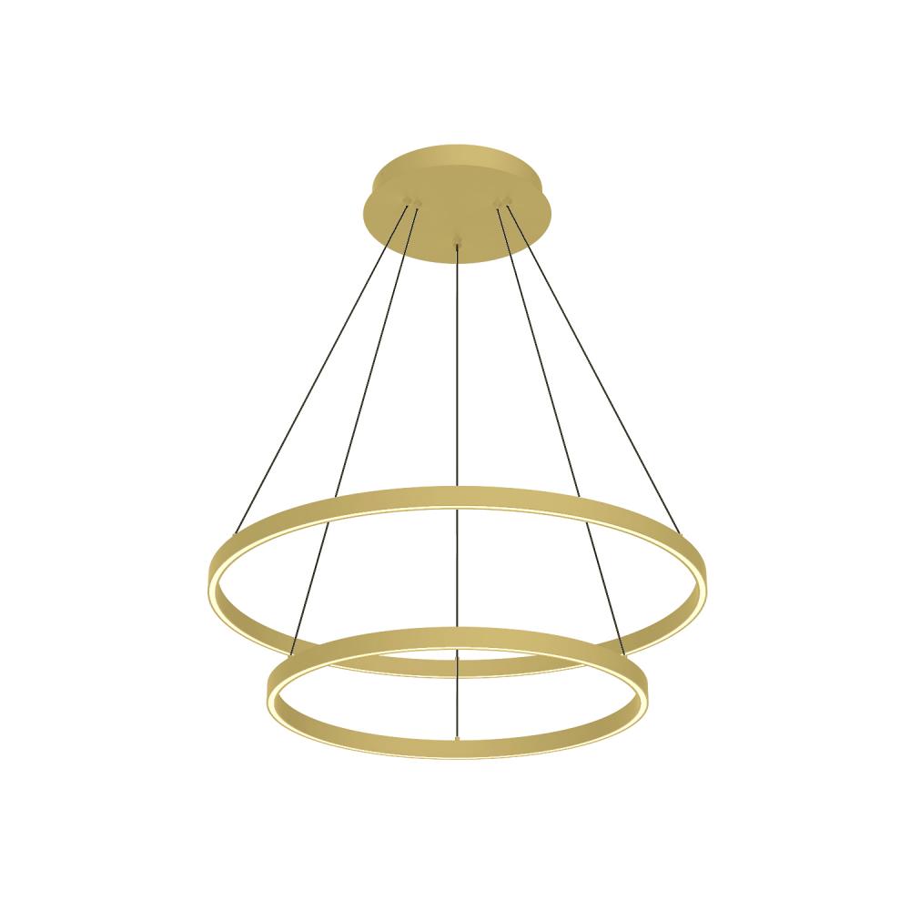 Cerchio 32-in Brushed Gold LED Chandeliers