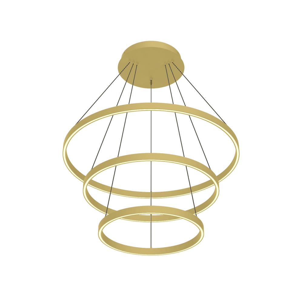 Cerchio 32-in Brushed Gold LED Chandeliers