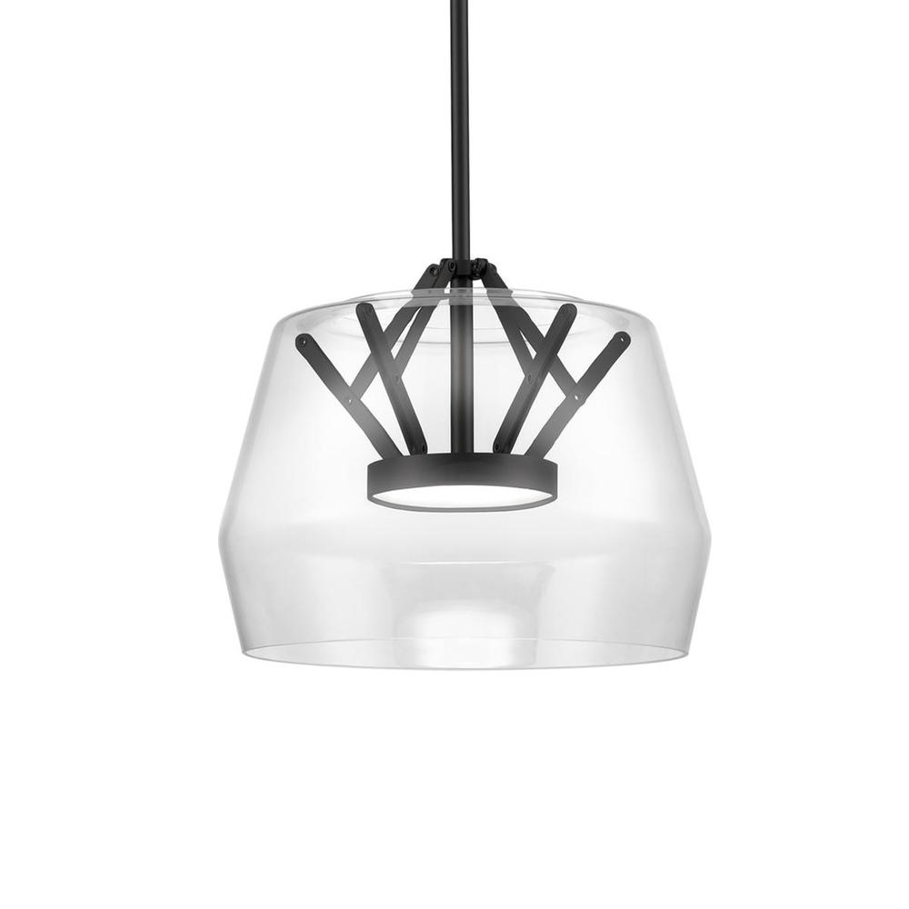 Deco 12-in Clear/Black LED Pendant