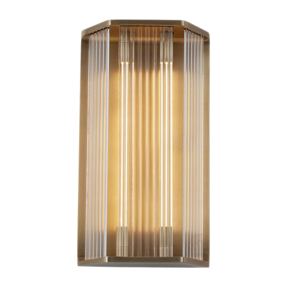 Sabre 16-in Ribbed Glass/Vintage Brass LED Wall/Vanity