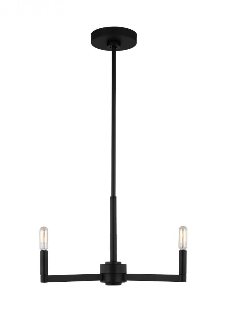 Fullton modern 3-light LED indoor dimmable chandelier in midnight black finish