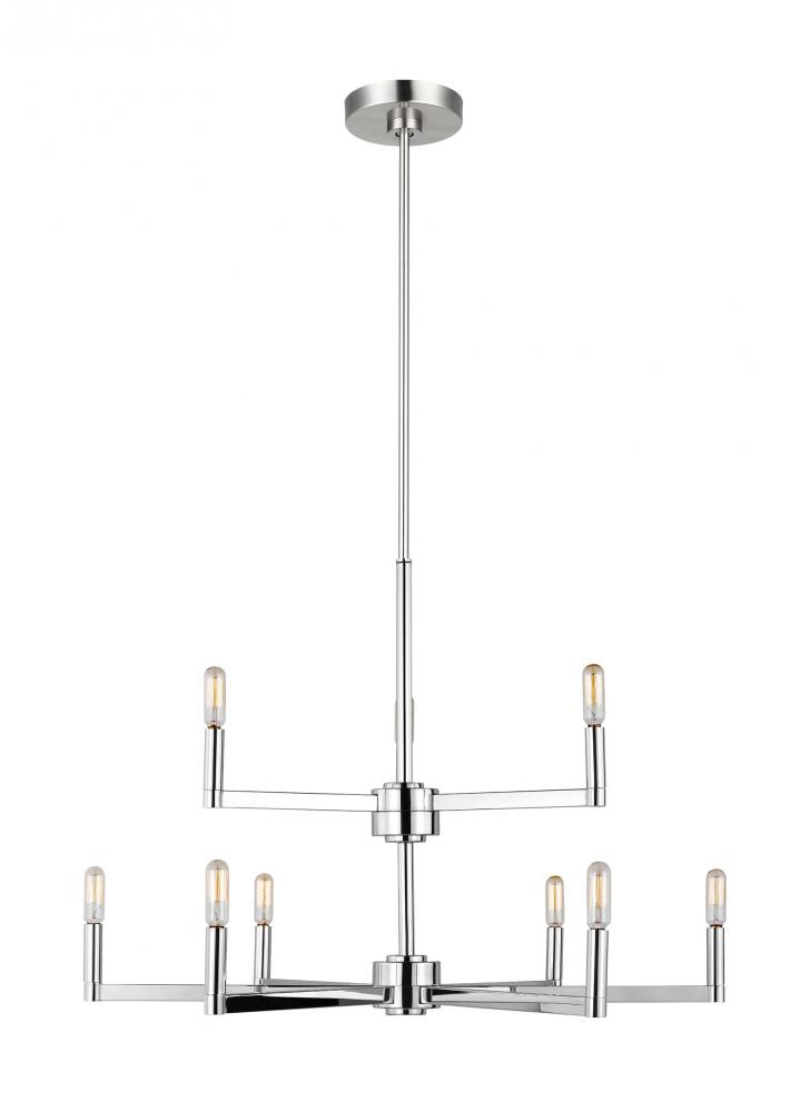 Fullton modern 9-light indoor dimmable chandelier in chrome finish