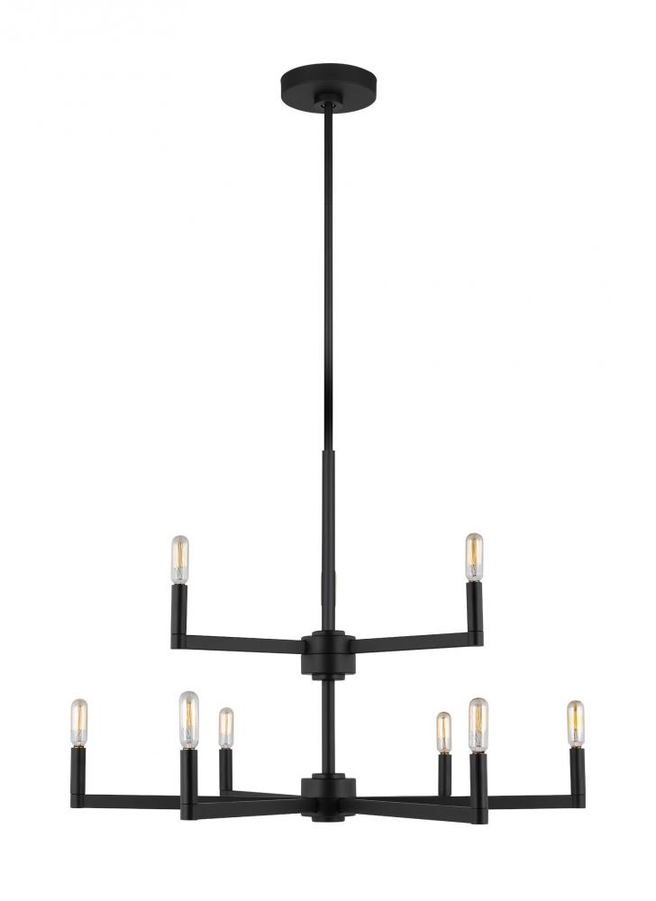 Fullton modern 9-light indoor dimmable chandelier in midnight black finish