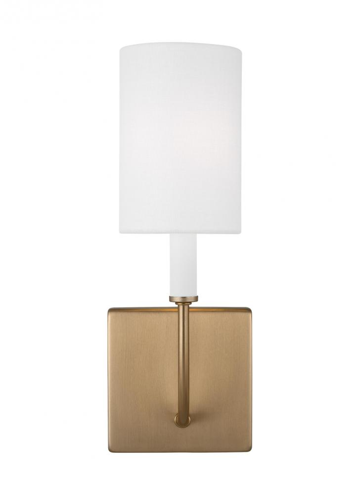 Greenwich modern farmhouse 1-light indoor dimmable bath vanity wall sconce in satin brass gold finis