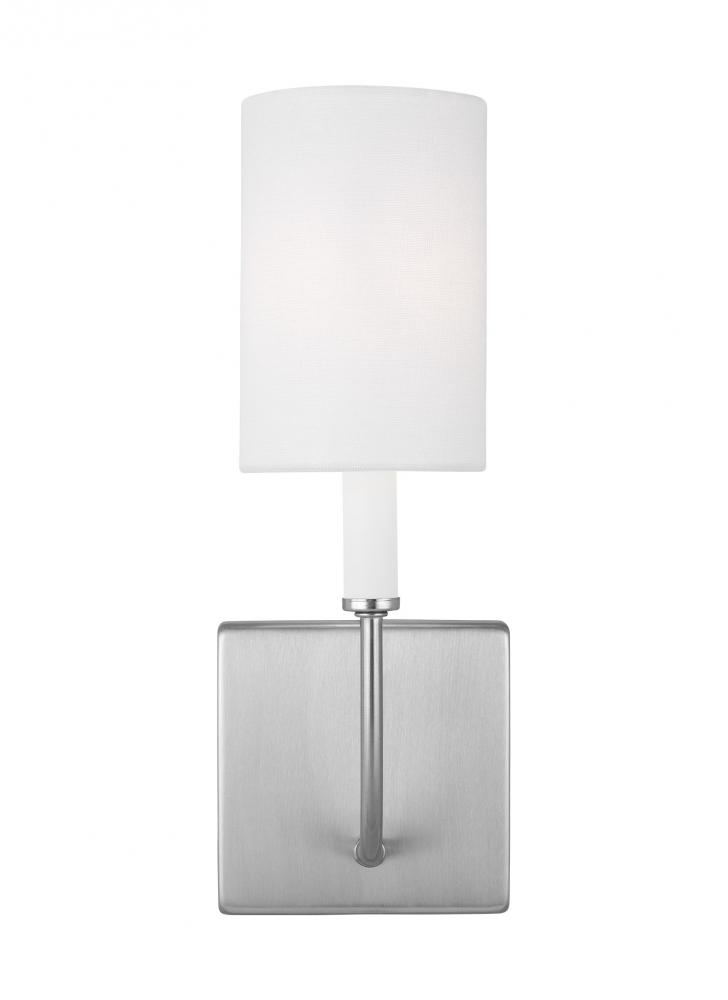 Greenwich modern farmhouse 1-light indoor dimmable bath vanity wall sconce in brushed nickel silver