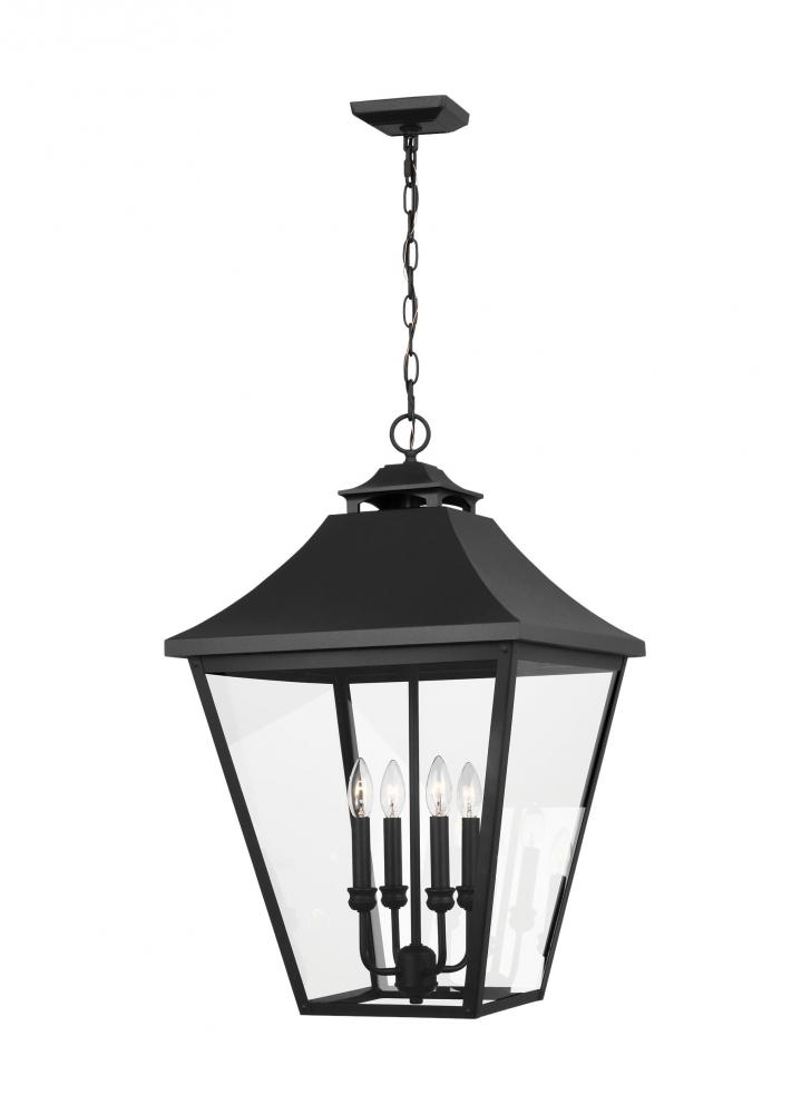 Galena Traditional 4-Light Outdoor Exterior Large Pendant Ceiling Hanging Lantern Light