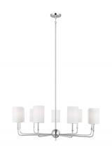 Visual Comfort & Co. Studio Collection 3109309EN-962 - Foxdale transitional 9-light LED indoor dimmable chandelier in brushed nickel silver finish with whi