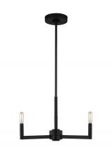 Visual Comfort & Co. Studio Collection 3164203-112 - Fullton modern 3-light indoor dimmable chandelier in midnight black finish