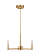 Visual Comfort & Co. Studio Collection 3164203EN-848 - Fullton modern 3-light LED indoor dimmable chandelier in satin brass gold finish