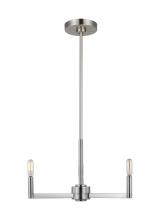 Visual Comfort & Co. Studio Collection 3164203EN-962 - Fullton modern 3-light LED indoor dimmable chandelier in brushed nickel finish