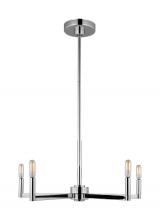 Visual Comfort & Co. Studio Collection 3164205-05 - Fullton modern 5-light indoor dimmable chandelier in chrome finish