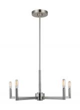 Visual Comfort & Co. Studio Collection 3164205EN-962 - Fullton modern 5-light LED indoor dimmable chandelier in brushed nickel finish