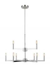 Visual Comfort & Co. Studio Collection 3164209-05 - Fullton modern 9-light indoor dimmable chandelier in chrome finish