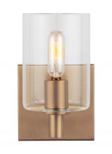 Visual Comfort & Co. Studio Collection 4164201EN-848 - Fullton modern 1-light LED indoor dimmable bath vanity wall sconce in satin brass gold finish