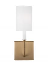 Visual Comfort & Co. Studio Collection 4167101-848 - Greenwich modern farmhouse 1-light indoor dimmable bath vanity wall sconce in satin brass gold finis