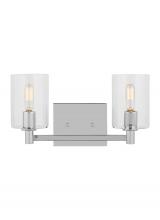 Visual Comfort & Co. Studio Collection 4464202-05 - Fullton modern 2-light indoor dimmable bath vanity wall sconce in chrome finish